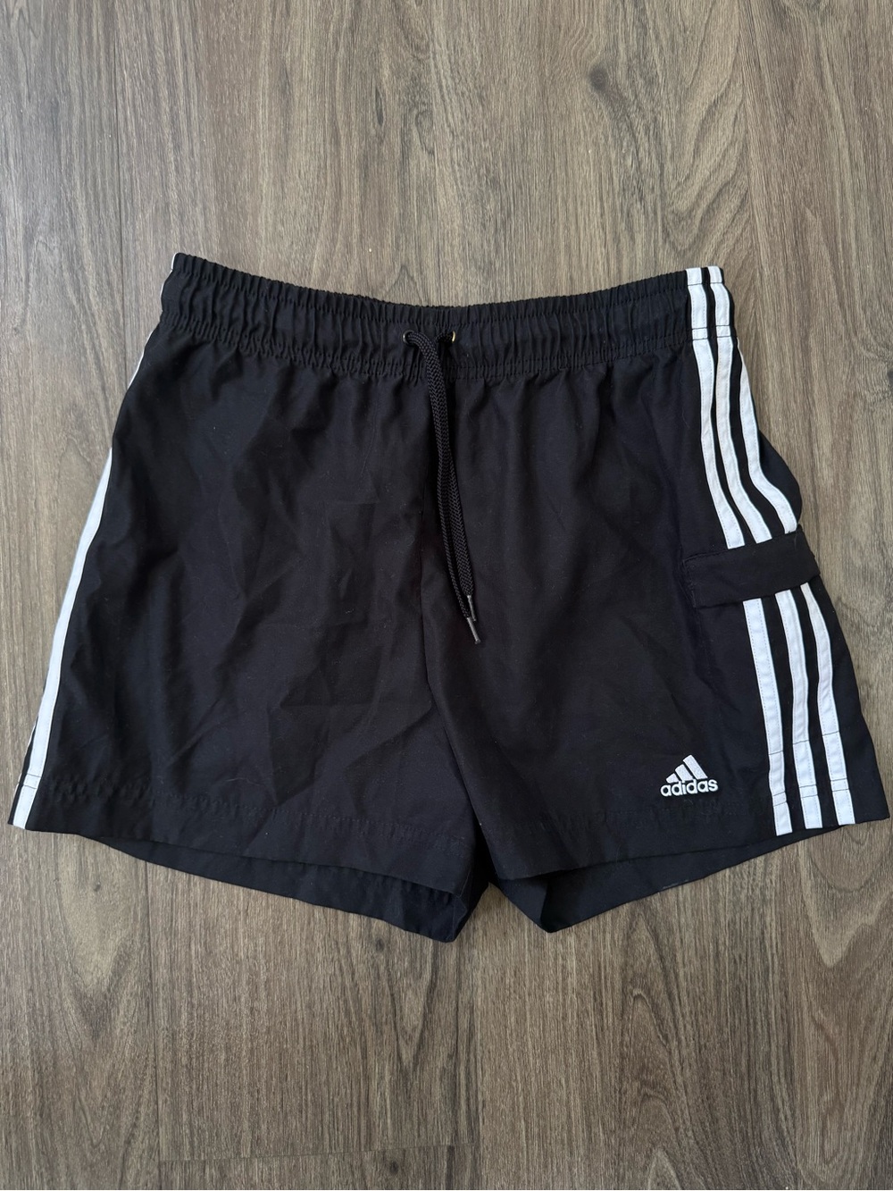 Adidas Black and White 3-Stripe Women's Shorts